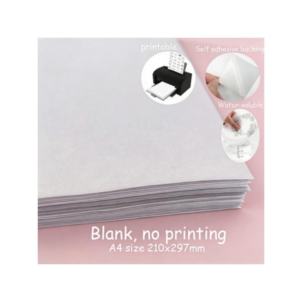Embroidery Stabilizer Backing - 5 листов формата А4, самоклеящиеся водорастворимые