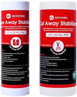 Embroidery Stabilizer Backing - Poolin Richword 2.0, 2,5 унции, отрывная